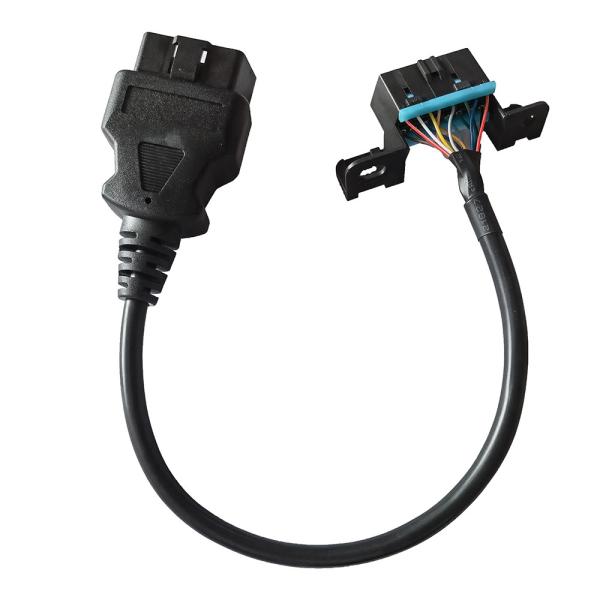 Length 30cm Black OBD II Connector Cable , 16 Pin Male To Female OBD Wire