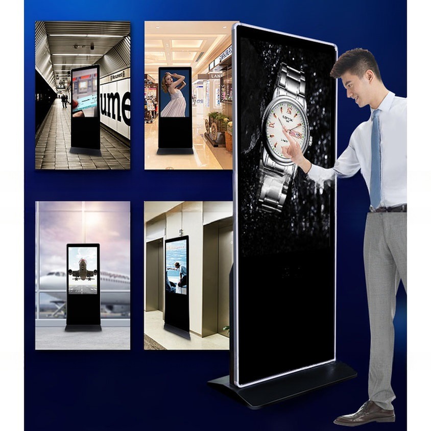 43" inch floor standing touchscreen display with Android Linux Win10/11 OS all-in-one PC