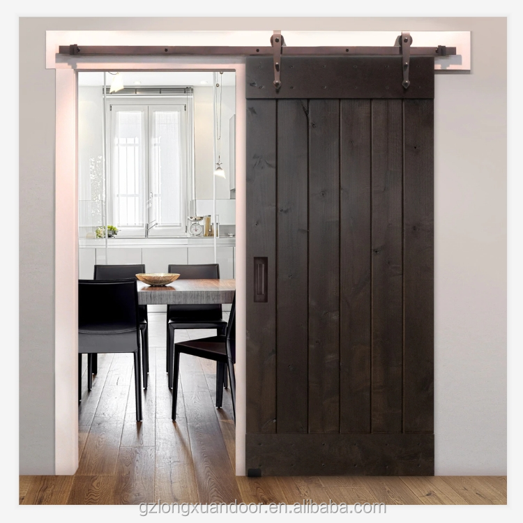 2.1m Height Aluminium Barn Door Moisture Proof Glass Door With Aluminium Frame Details