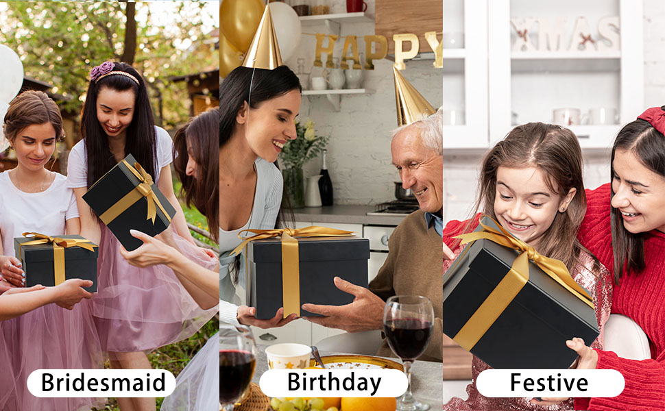black nesting boxes for gifts