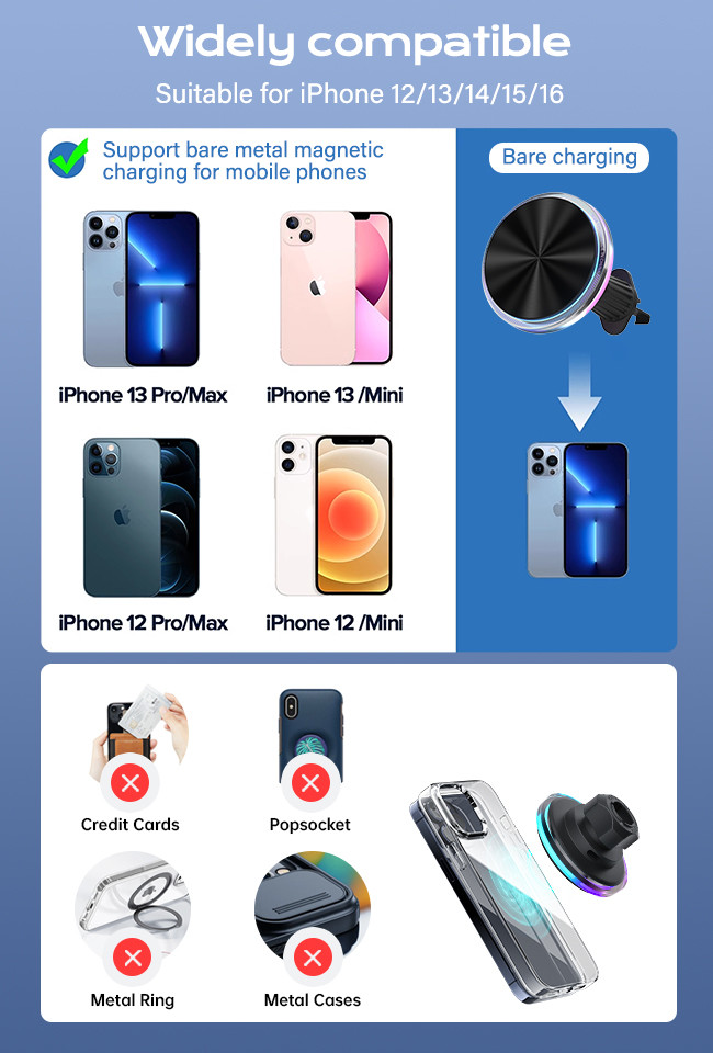 Stable And Stylish Magnetic Car Wireless Charging Station With Original Design And Strong Magnetic Attraction