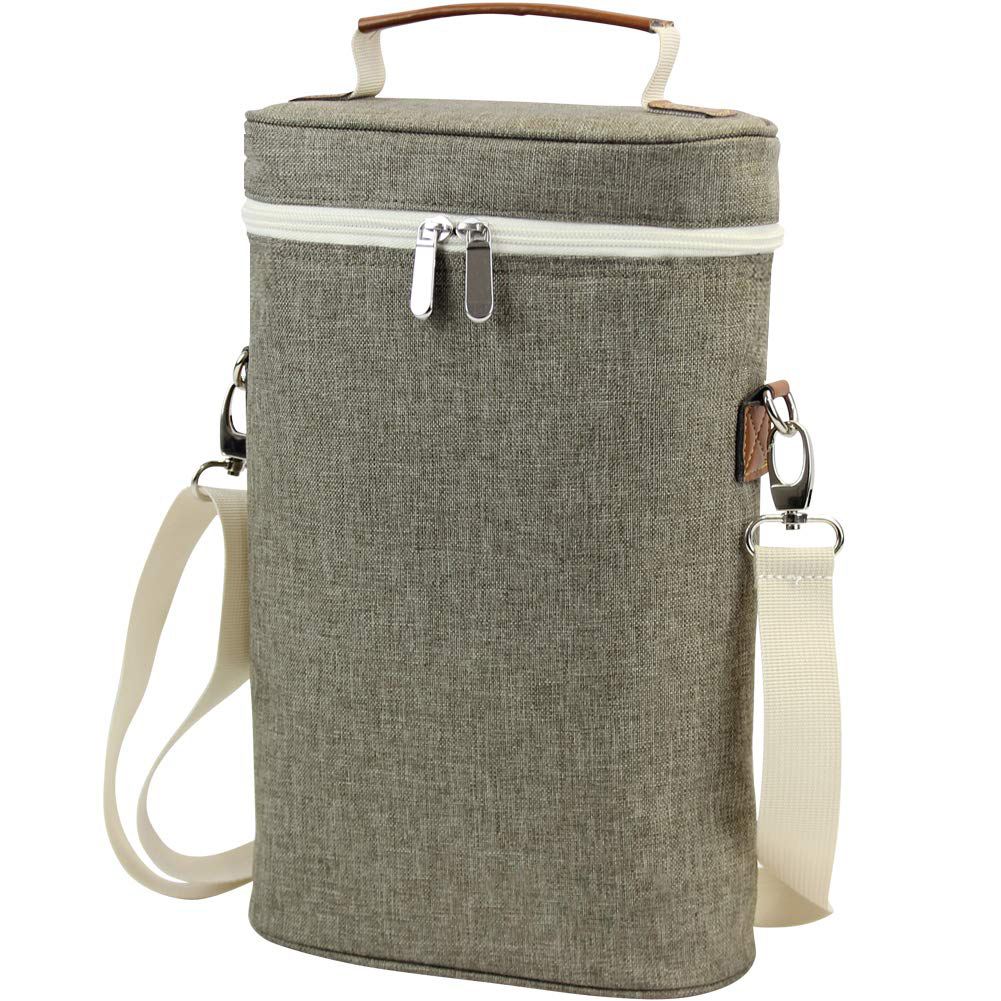 Premium Insulated Wine Bag Elegant Wine Carrying Tote Extra Protection