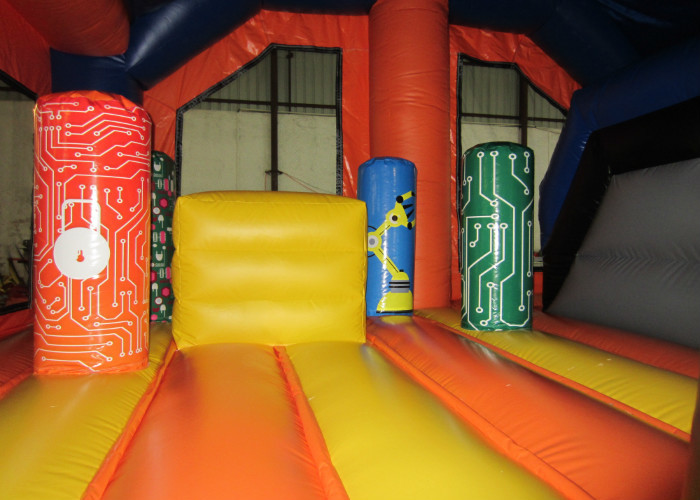 Inflatable Robot Kids Jump House , Amusement Park Games Blow Up Jumping Castle