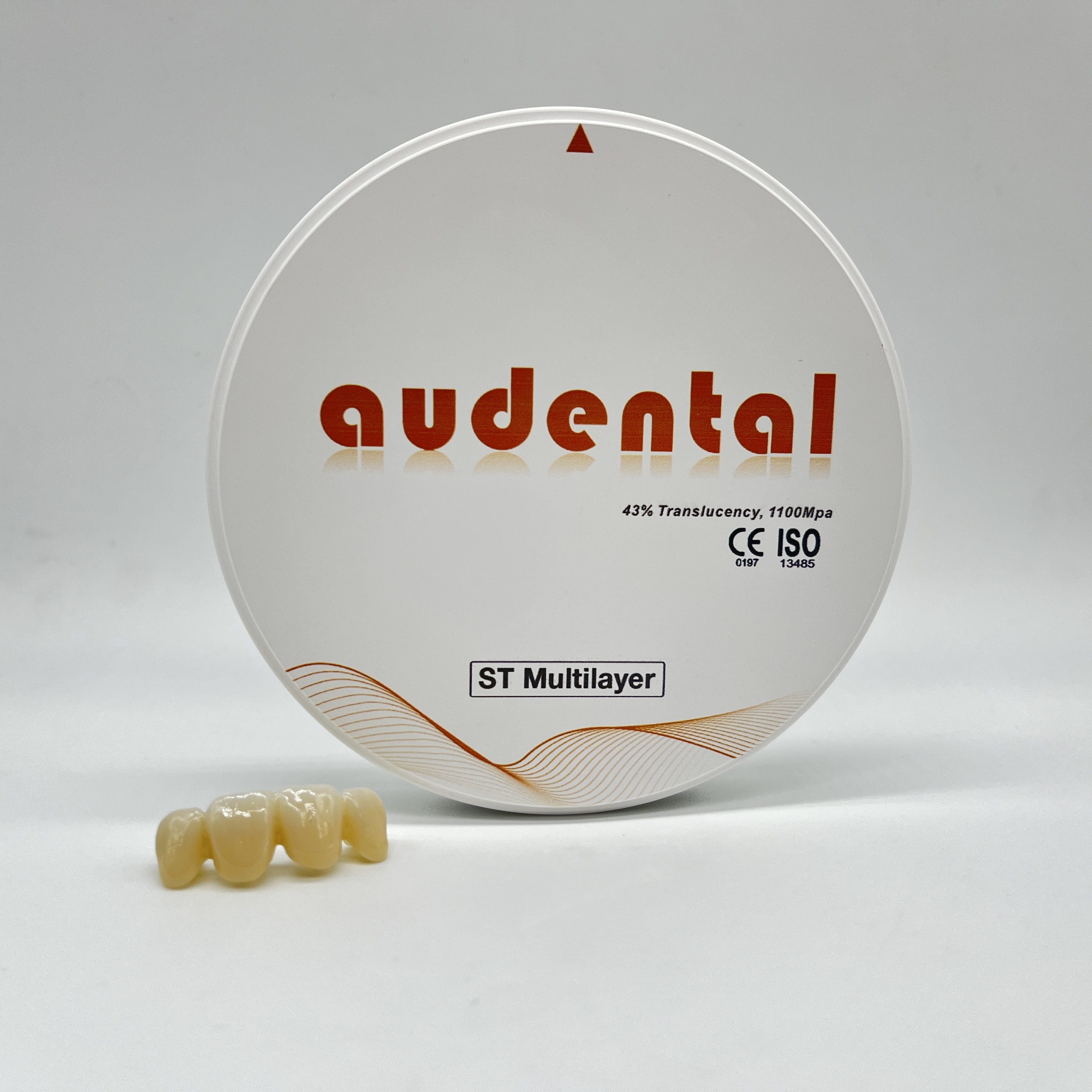 Audental 98 ST Dental Zirconia Block 1100MPA 43% TRANSLUCENCY Color A1,A2,A3
