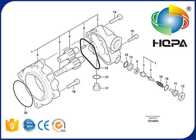 VOE14534042 14534042 Hydraulic Gear Pump Seal Kit for Volvo EC160B EC180B