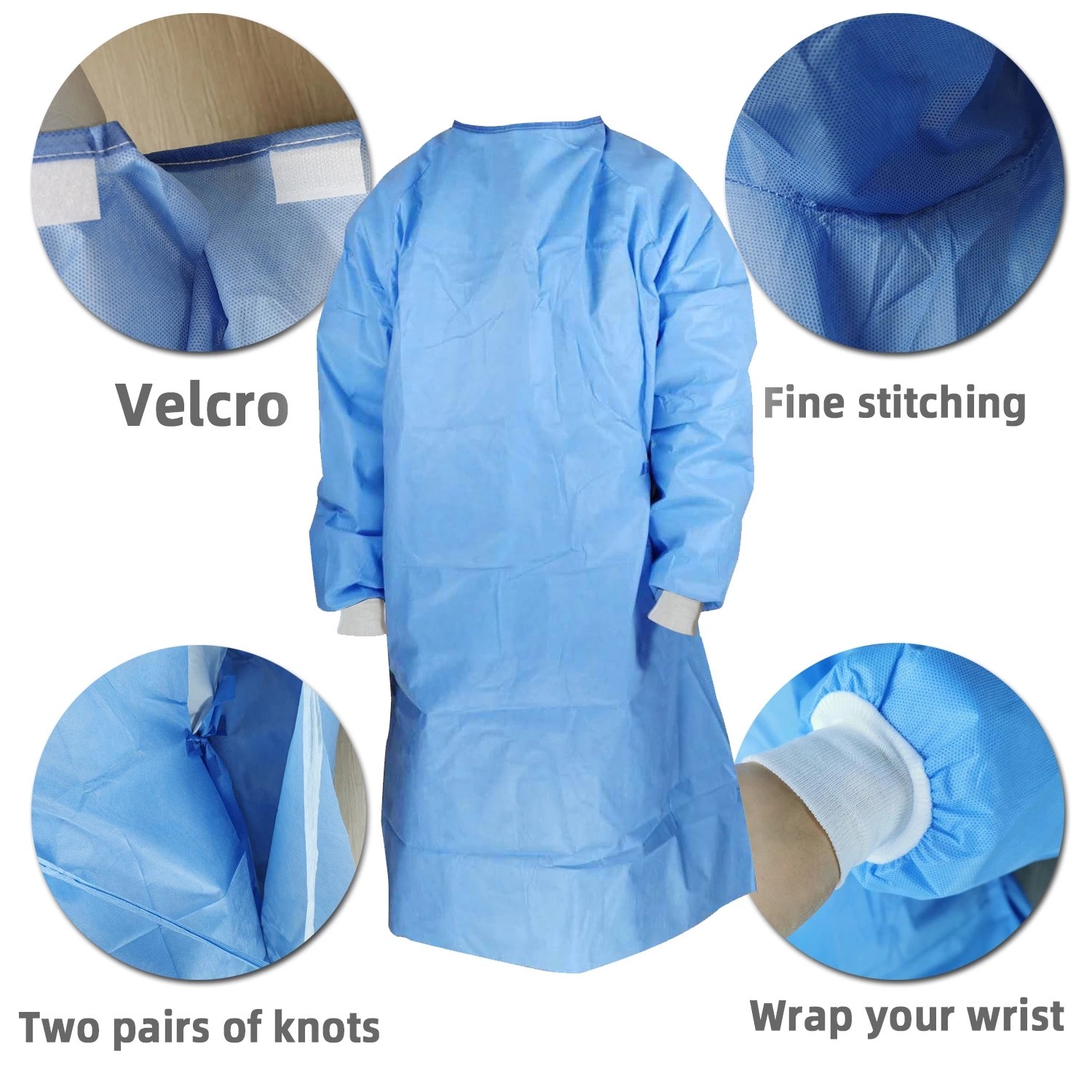 CPE Fluid Resistant 60GSM Disposable Surgical Gown