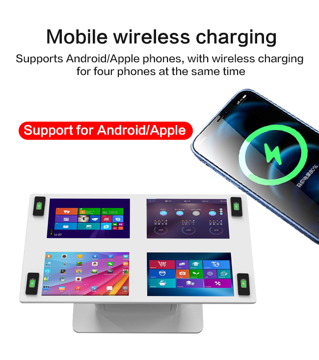 Hottest 4 Screens Capacitive Restaurant Intelligent Wireless Charge Waterproof Touch Coffee TableTouch Screen