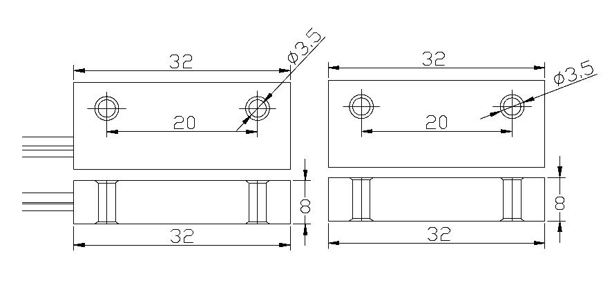 2-Year Warranty Magnetic Switch Sensor in Zinc-alloyed with 20-30MM Gap in Grey Color