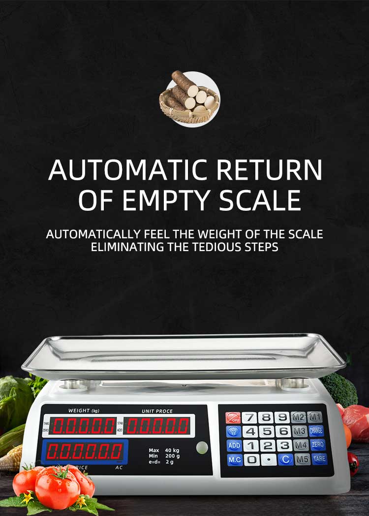 1g Accuracy ABS Material Digital Electronic Bench Scale with LED/LCD Display 40kg Capacity Customizable in Other Colors