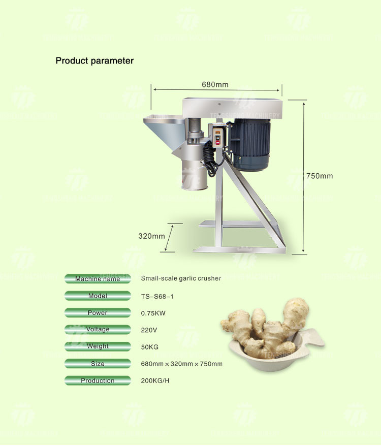 Silvery Single Tube Capsicum Potato Masher Machine , Ginger And Garlic Paste Making Machine