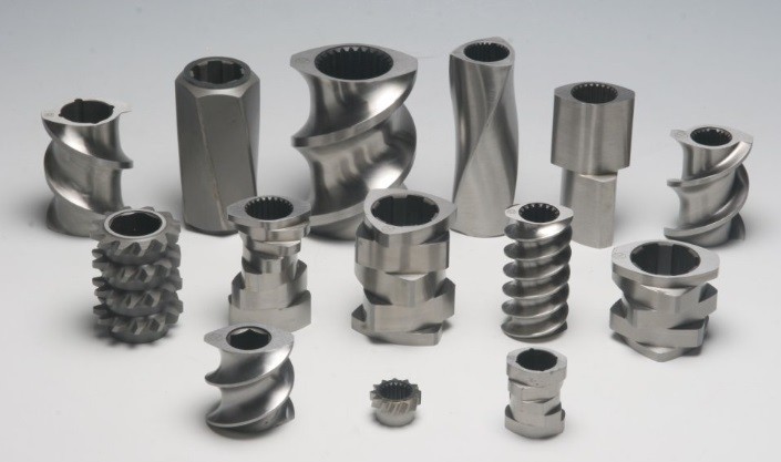 Bimetallic Rubber Extruder Spare Parts Double Screw Barrel For Plastic Filler