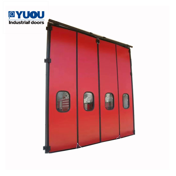 25m Width Industrial Sliding Folding Doors 9m Height Insulated Accordion Doors 380V