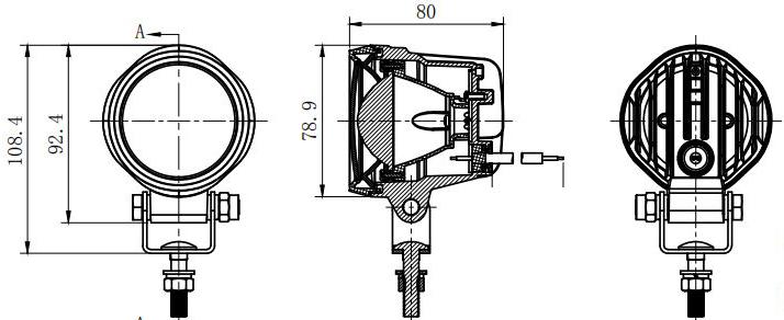 10W Stainless Steel Offroad IP67 Blue Light Forklift