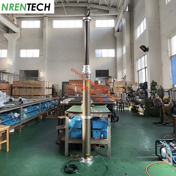 4.5m mobile CCTV pneumatic telescoping mast for mobile surveillance-inside CCTV wires