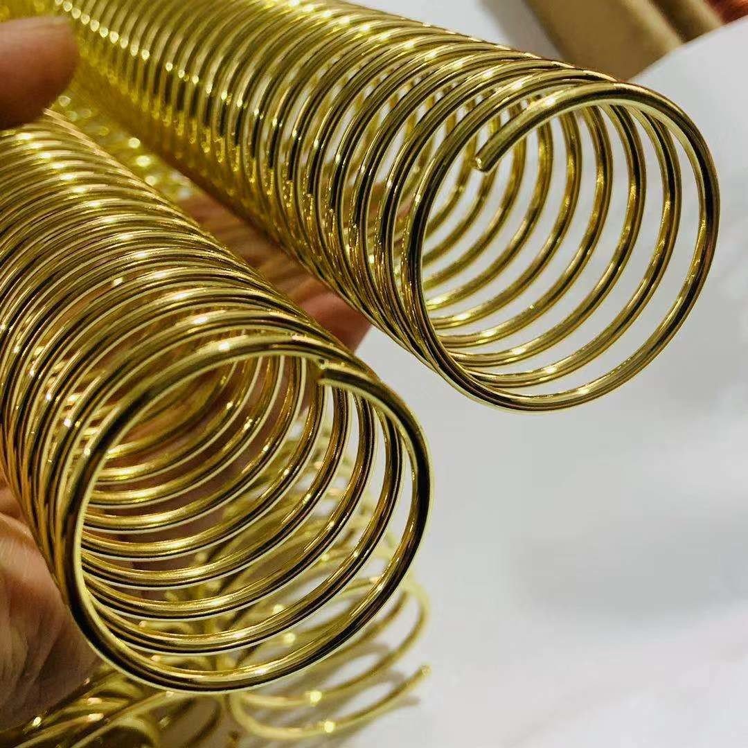 Dia 25.4mm Gold Plated Metal Spiral Binding Coils For Notebook