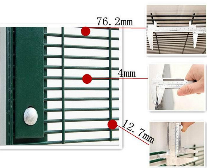 Galvanised Panels Wire 358 Security Fence Prison Mesh 2.43m High