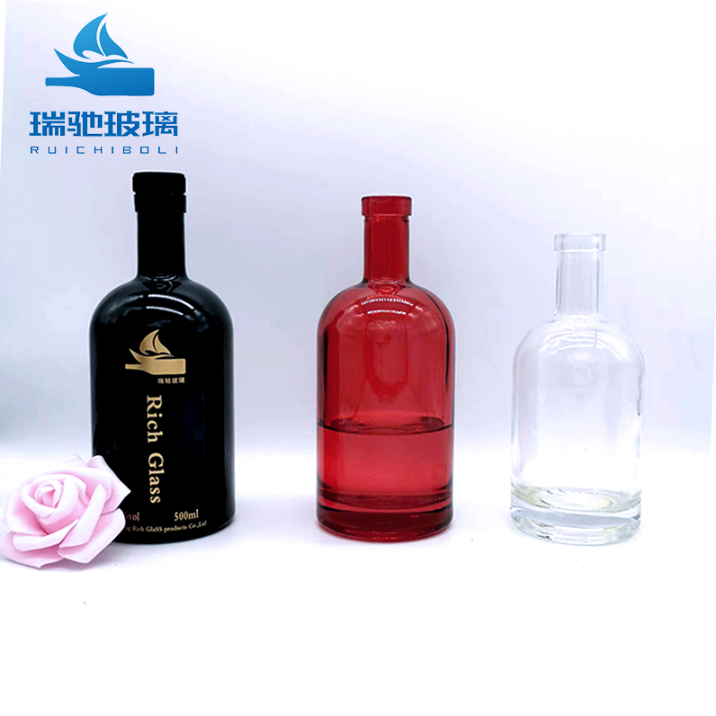 Customized Custom Make Excellent Printing Color Glass Bottle for Vodka Gin Whiskey
