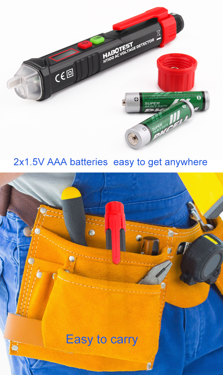 HT100 Non Contact AC Voltage Detector With Dual Sensitivity Mode OEM ODM Available
