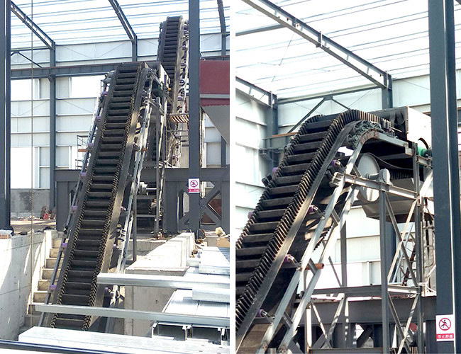 Large Inclination Angle Plastic Band Conveyor 30-90 Degree