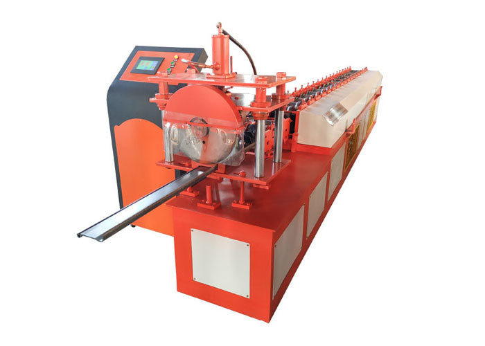 Ending Slat Steel Roller Shutter Door Roll Forming Machine Orange Color Productivity 15-20 M/Min