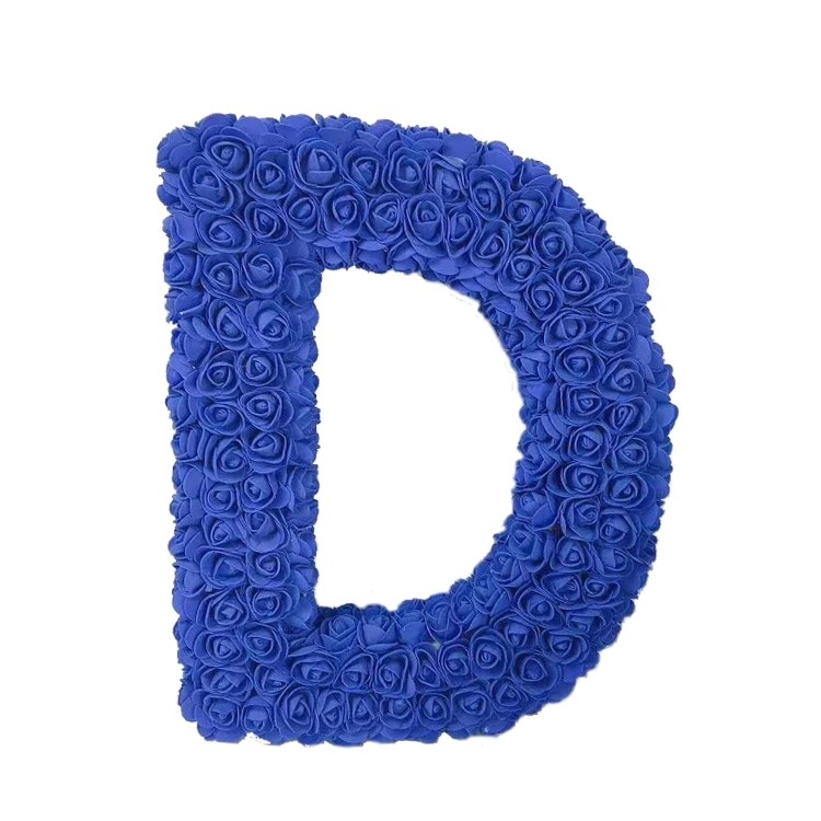 New arrival Foam rose letter from A to Z 38cm PE Rose Flower Letter For Wedding Decoration A-Z Rose Letter