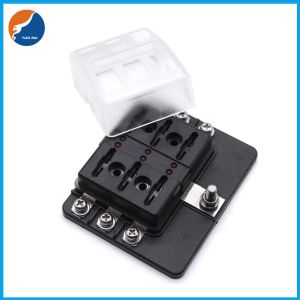 Durable 6 Way 30A Automotive Fuse Box With Relay PBT Base Plastic Cover