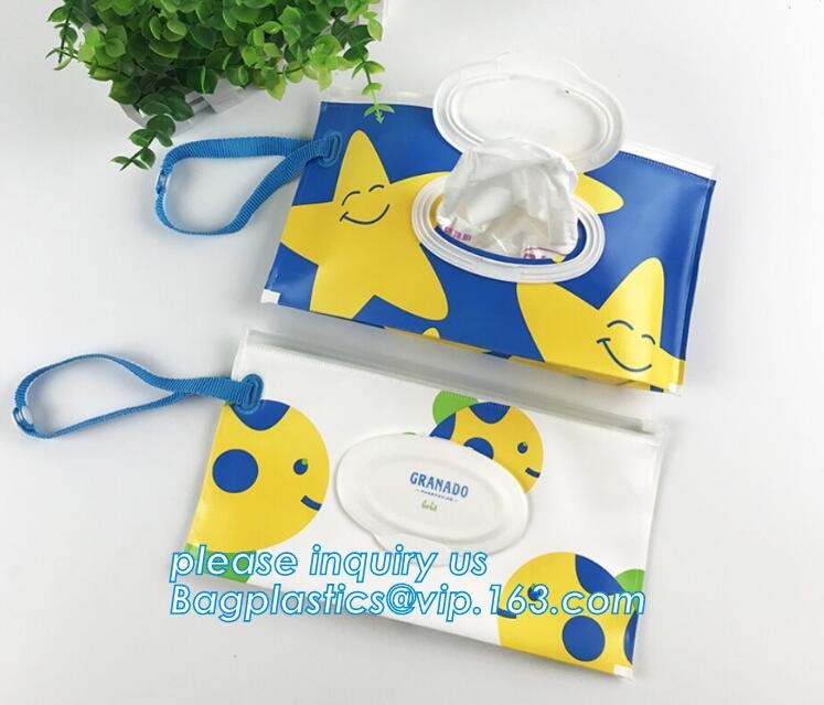 Eco-friendly reusable custom printed zipper top plastic EVA wet wipe, Cheap Custom Plastic packaging bag baby eva tissue