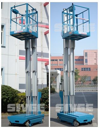 Self Driven Hydraulic Lift Ladder 5m Working Height Dual Mast For Auto Stations