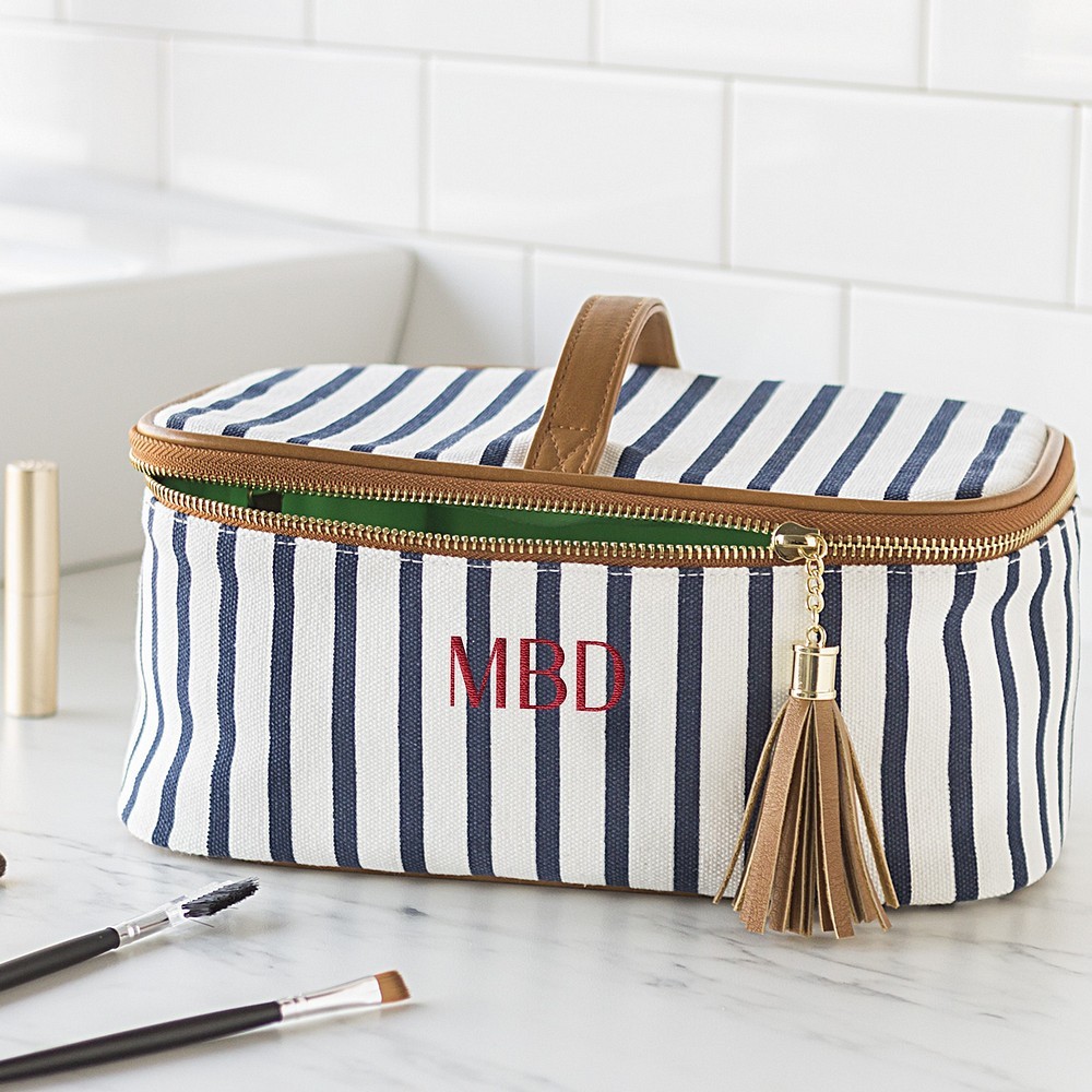 Personalized Clear See-Through Cosmetic Bags Transparent/Gold Travel Pack