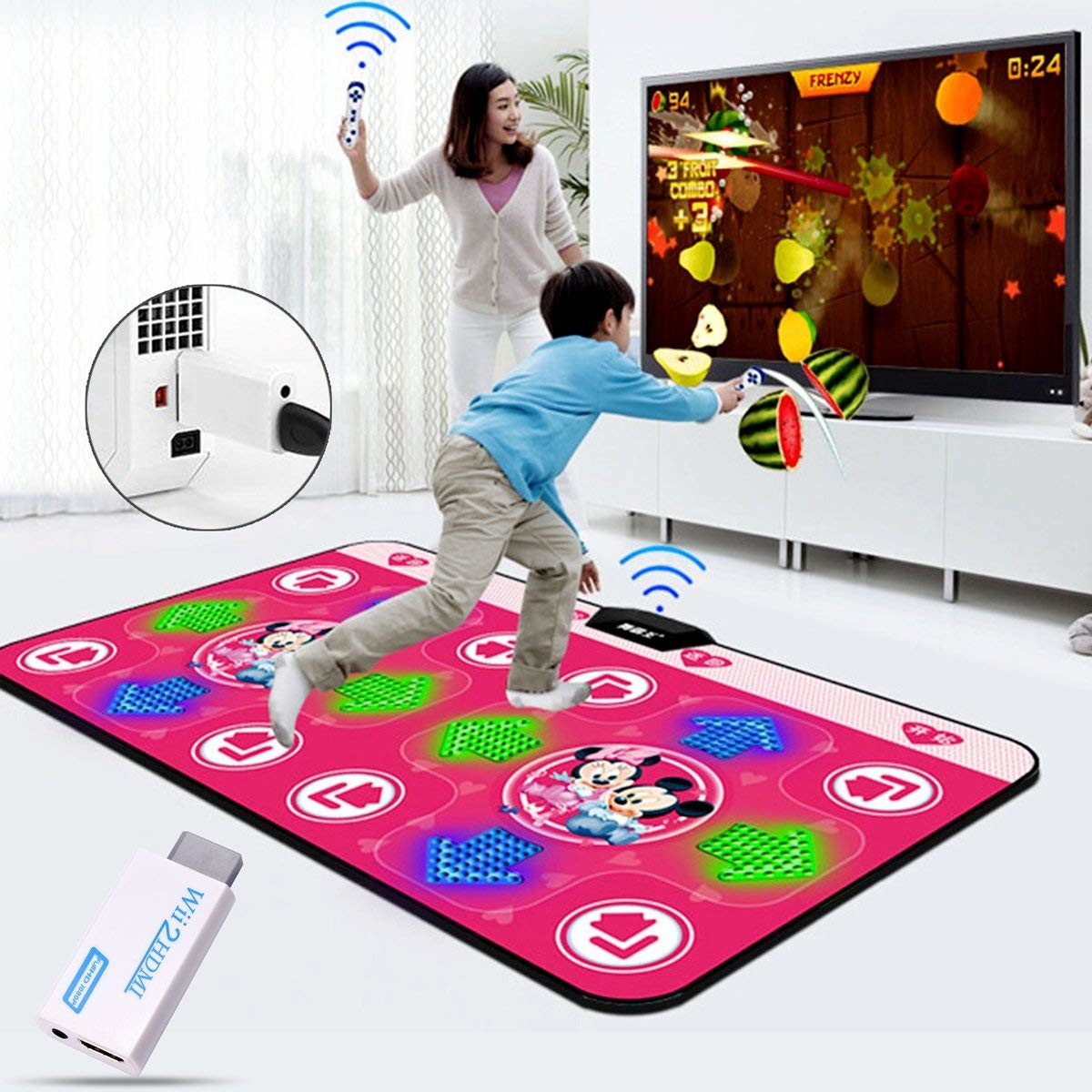 Wii to Converter Adapter with 3ft High Speed Cable Wii2 Adapter Output Video Audio with 3.5mm Jack Audio