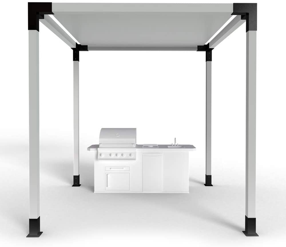 Steel Brackets Pergola Kit with Customized Size and Elevated Wood Stand 4x4 Lumber