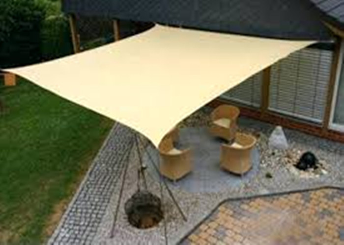Reinforced Webbing Backyard Shade Covers , Anthracite Rectangle Sun Shade Canopy