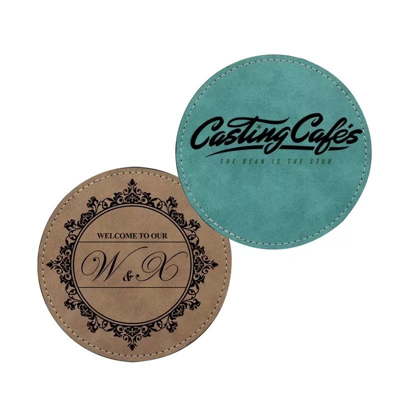 Personalized Blank Sublimation PU Leather Coasters For Sublimation Photos Printing