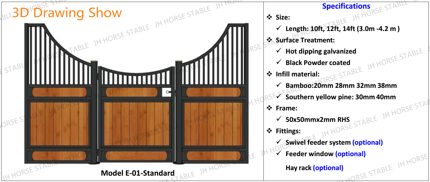 Prefab Pre Built Horse Stall Stable 3M Posh Prefabricated Steel Structure