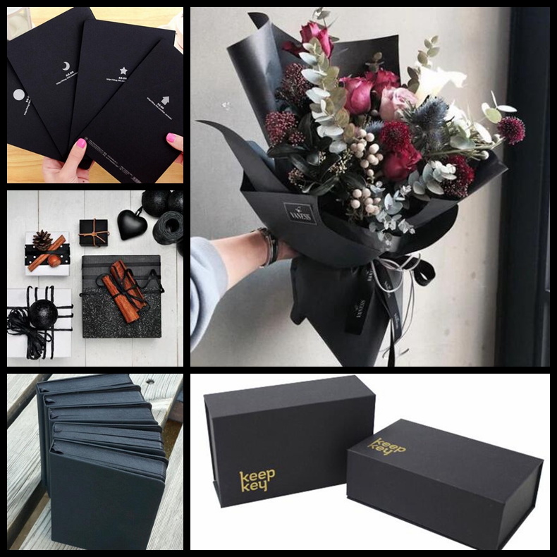 black colored cardboard