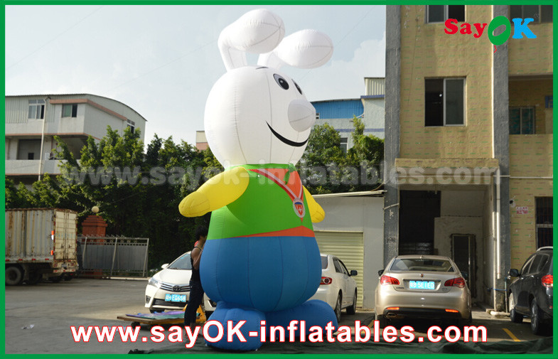 210D Oxford Cloth Lovely Rabbit Inflatable Cartoon Characters For Promotion