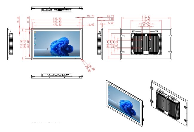 21.5-Inch High-Definition Windows Monitor for Retail Signage and Digital Advertising