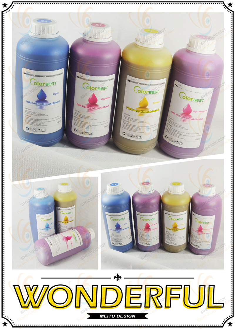 1000ml eco solvent ink for outdoor printing machine.roland.mimaki.mutoh