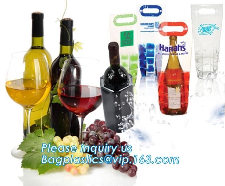 oem produced cooler pvc wine bag, ice bag for wine bottle/ PVC ice bag, bottle cooler dry ice bag for bar, restaurant