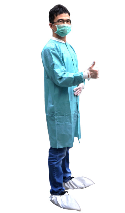 Customized Unisex Waterproof Non Woven Disposable White Lab Coats