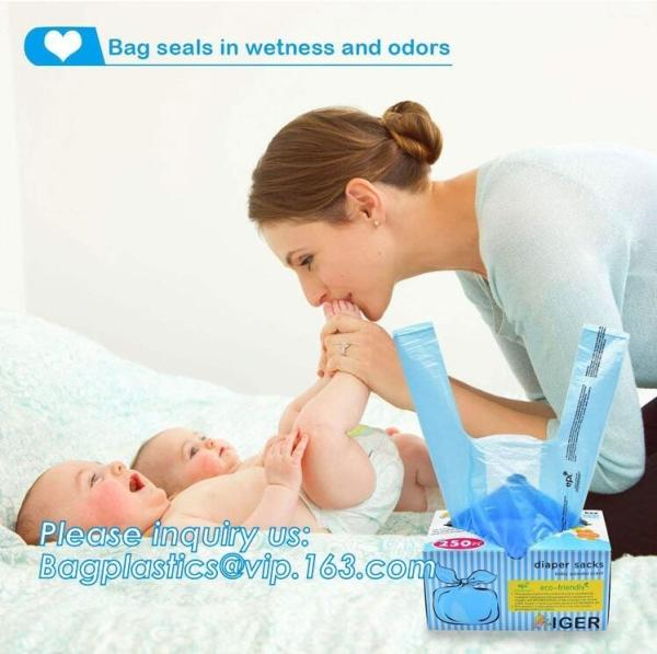 plastic t-shirt shape bag/ diaper sack bag with powder scent, biodegradable