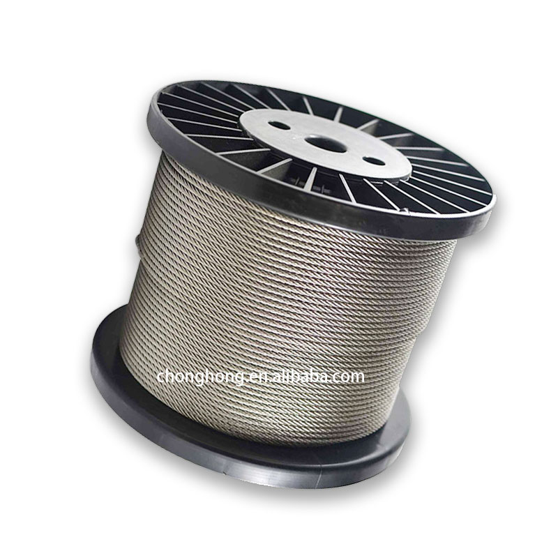 Construction 6x36 6x36 AiSi Stainless Steel 1/8'' Aircraft Wire Rope for Cable Railing Kit Standard AiSi Marine Grade