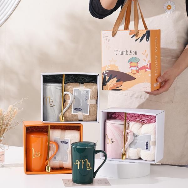 Gravure Printing High Aesthetic Coral Velvet Towel Water Cups Mugs Wedding