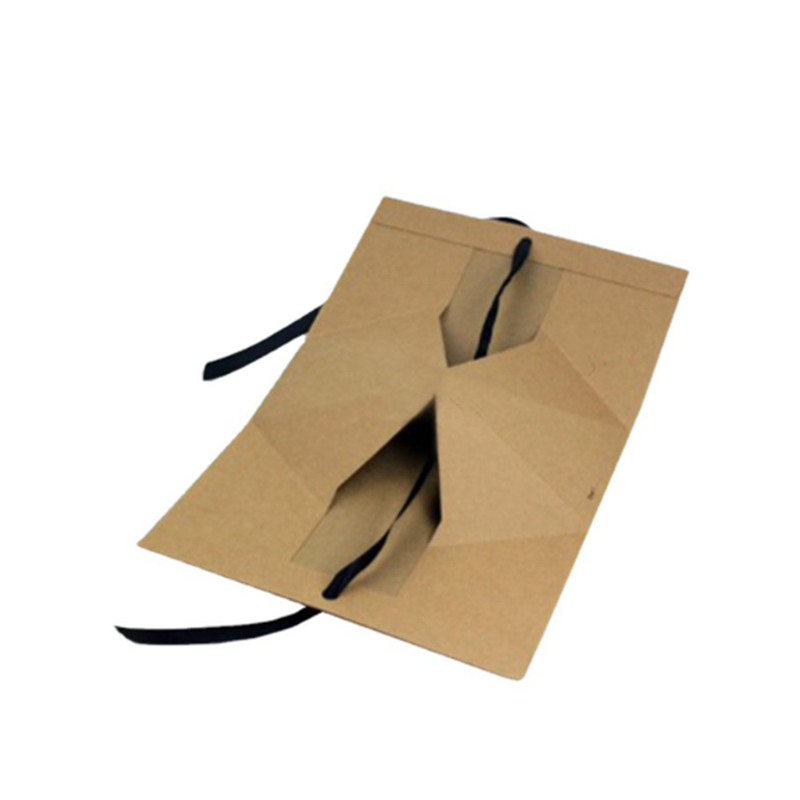 Small Wedding Favor Box with Custom Gold Logo and Ribbon on Recycled Kraft Paper