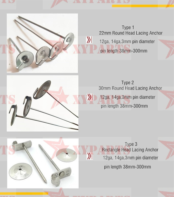 14GaX114mm Stainless Steel Insulation Lacing Anchor Nails For Power Plant 0