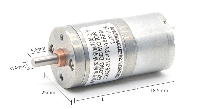 JGA25-310 Brushed Miniature Dc Gear Motor 12v 1280rpm For Instrument