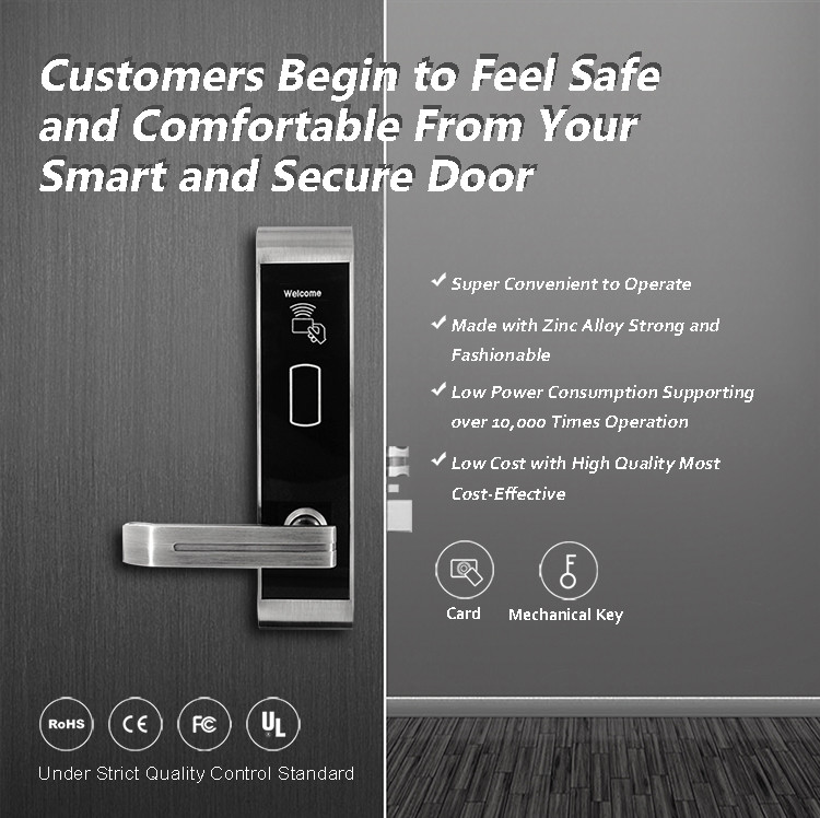 Hotel Electronic Entry Door Locks , Security Door Locks For Apartments