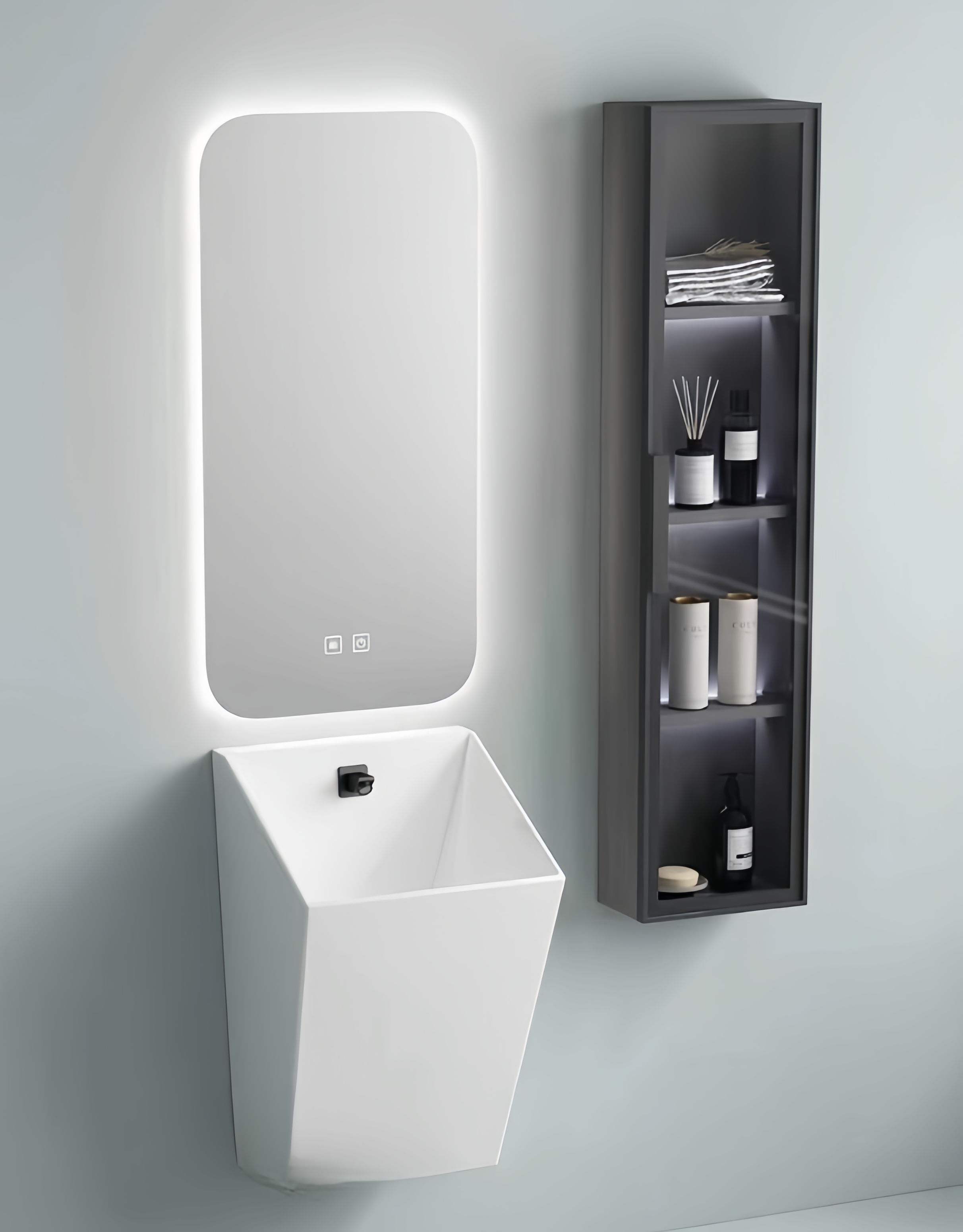 Half Pedestal Ceramic Wall Hung Bathroom Wash Basin for Environmental Glaze and Home