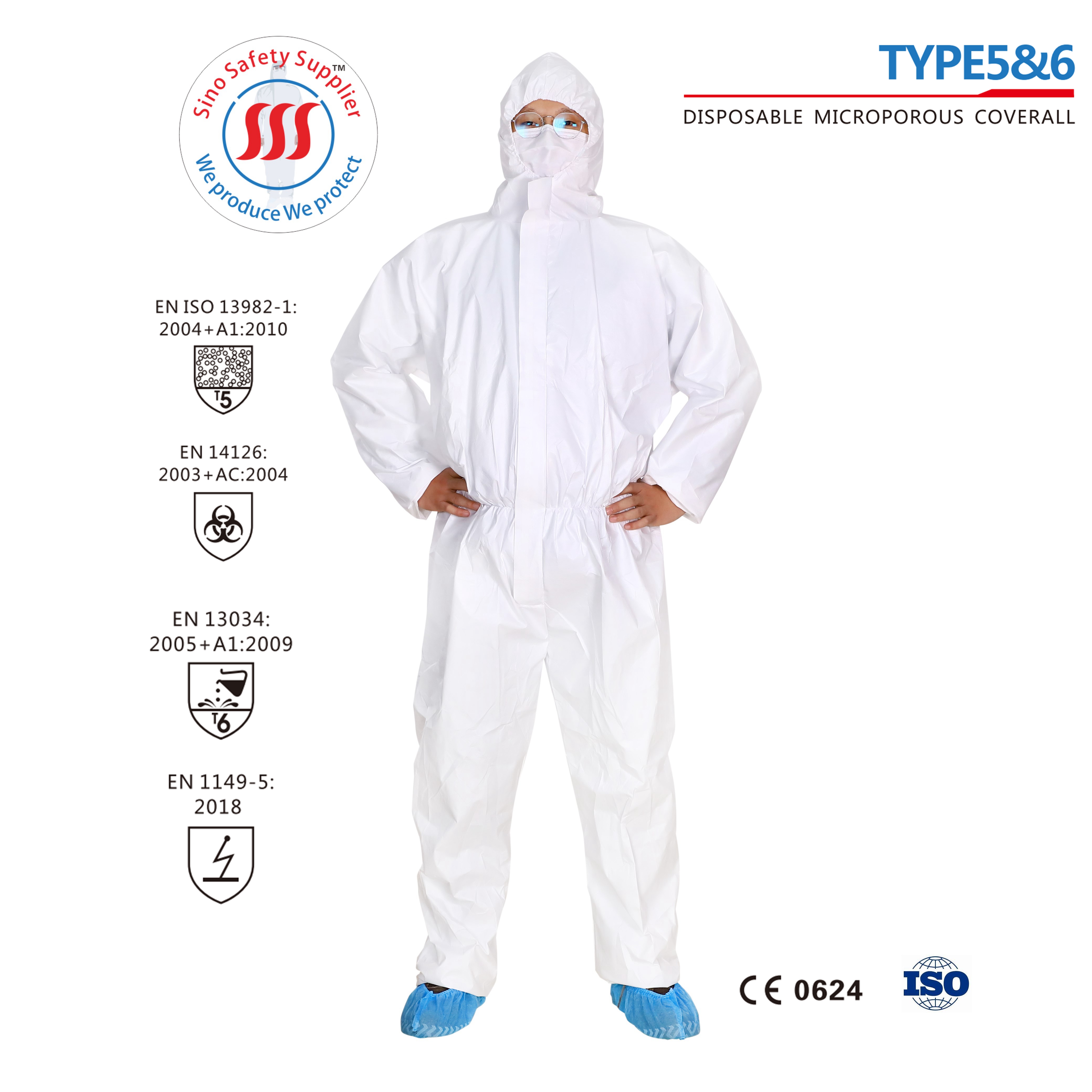 CE Type 5 6 Waterproof Medical Gown PPE Isolation Gown Disposable Protection Clothing