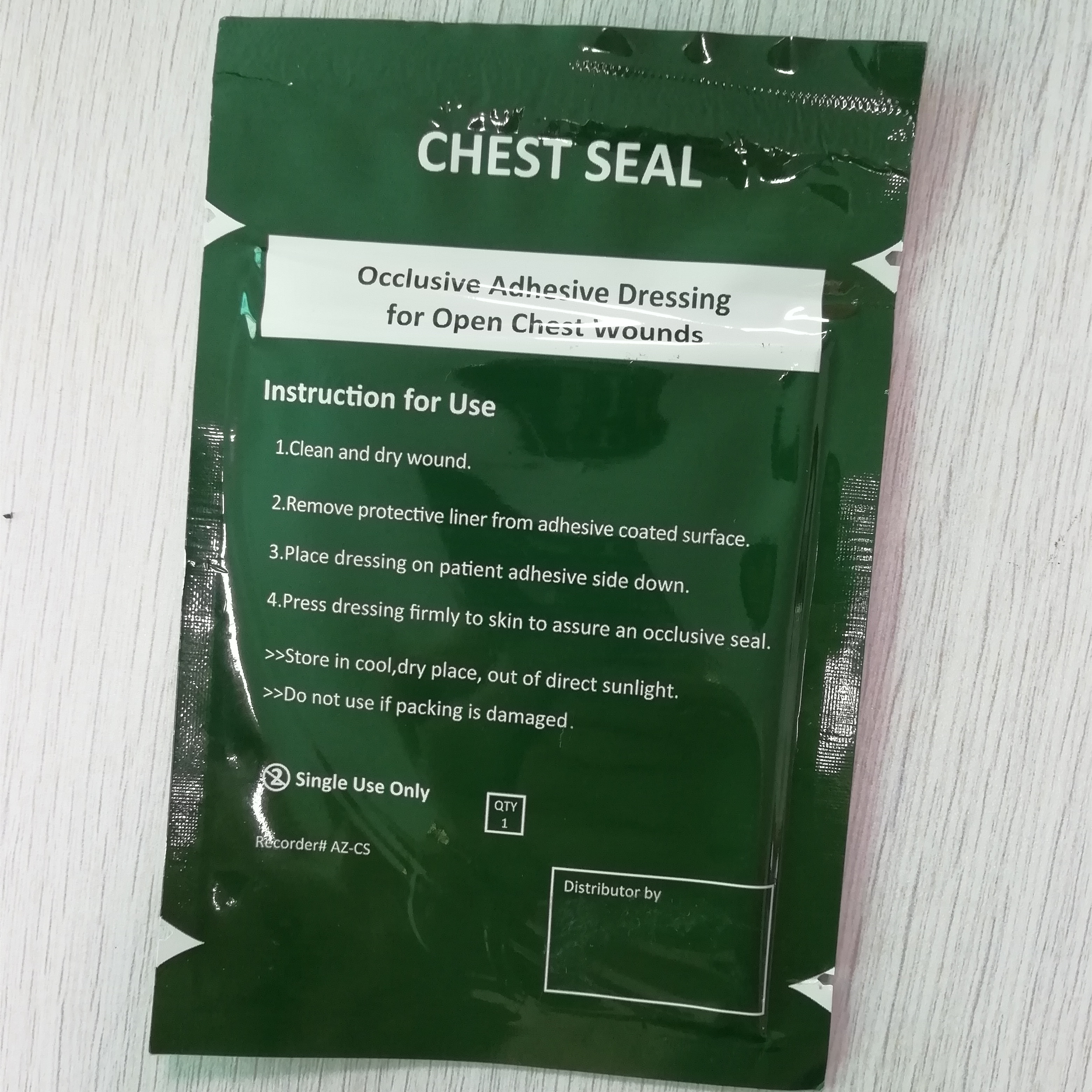 Emergency Wound Dressing Bandage Chest Seal Vented IFAK Supplies Penetrating 15cm